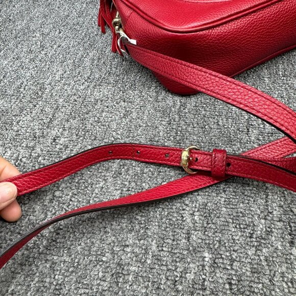 GUCCI Soho red Leather Shoulder Bag 585-083125 - Picture 12 of 14